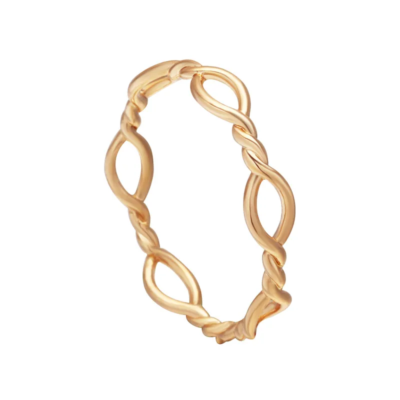 Kinitial модные Витой Золотой крест-накрест Бесконечность Кольца для Для женщин