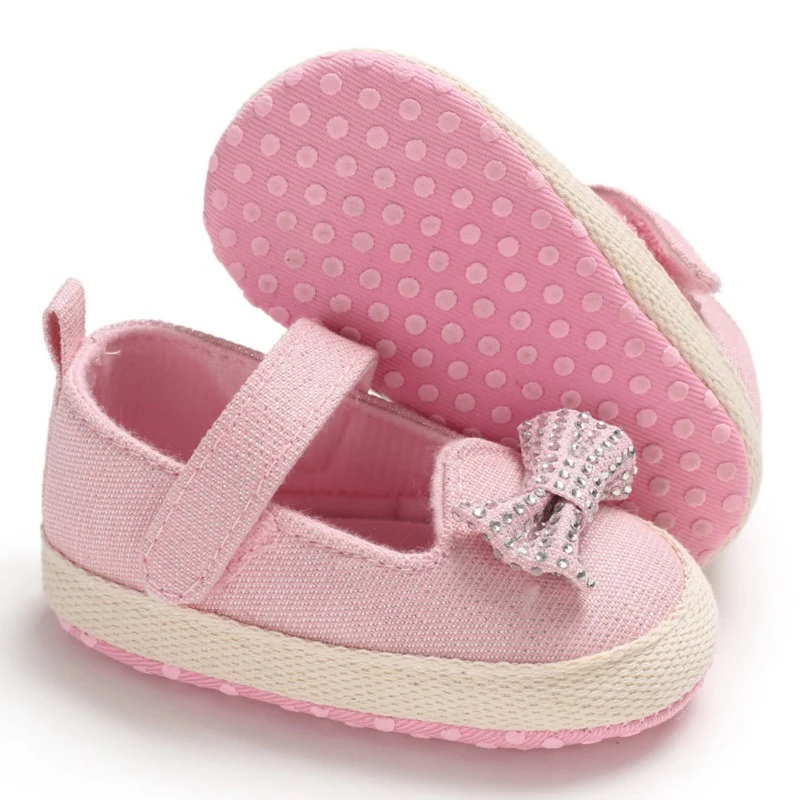 

Infant Prewalker Toddler Girls Shoes Kid Bowknot Soft Anti-Slip Cotton Princess Shoes First Walkers New born First Walker shoe