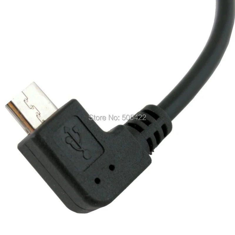 200 шт./лот Micro USB B штекер на A гнездо OTG адаптер конвертер кабель Шнур левый угол