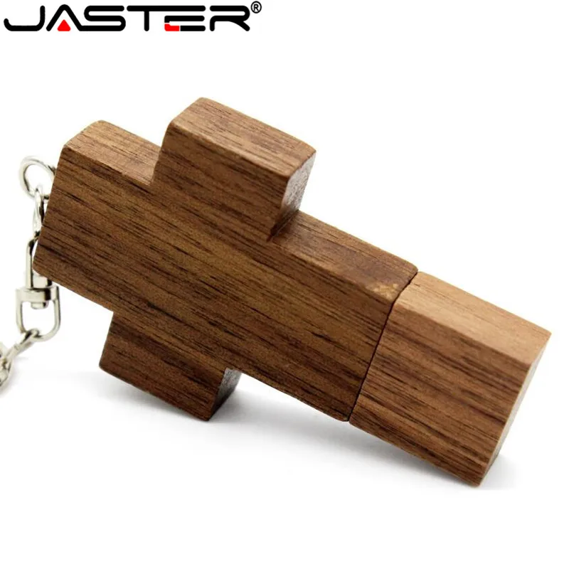 JASTER(более 10 шт бесплатный логотип) usb-накопитель в виде деревянного Креста 2,0 usb флэш-накопитель брелок Флешка 4 ГБ 8 ГБ 16 ГБ 32 ГБ 64 ГБ подарок логотип клиента