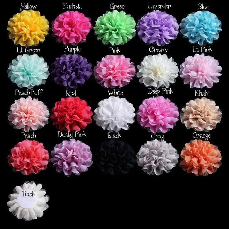 

100 pcs/lot , 4.7 Inch Large Mesh Chiffon Flowers for DIY Hair Accessories