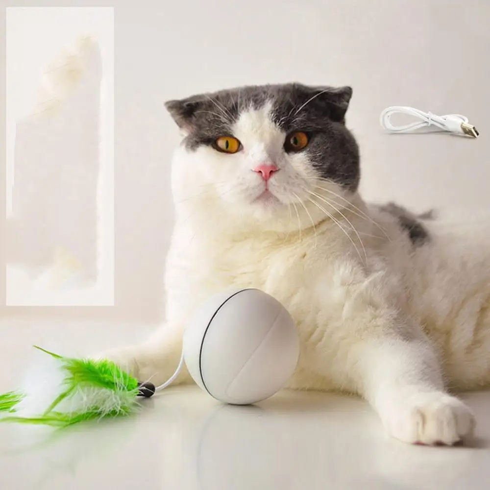 Кошка Pet лазерный светодиодный USB Перезаряжаемый катящийся шар идеальная игрушка