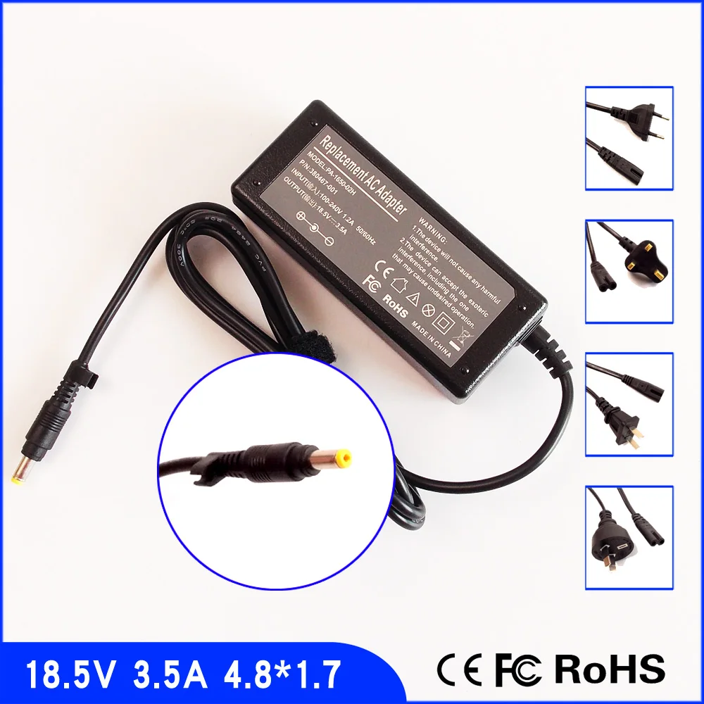 

18.5V 3.5A Laptop Ac Adapter Power SUPPLY + Cord for HP 9155068 A265 AC-C14 ACCOM-C14 ACHEW-C14 ACL1056 B65602-001 DC359A