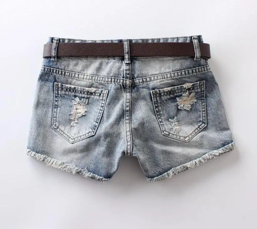 Шорты женские рваные из денима с буквенным принтом пикантные Короткие штаны