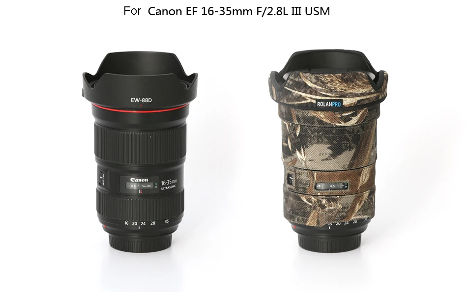Линзы ROLANPRO камуфляжный чехол от дождя для объектива Canon EF 16-35 мм F/2.8L III USM защитный |