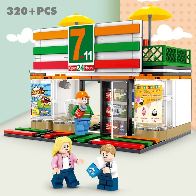 Legoed 320 шт. китайский мини магазин здание модели сцены наборы Совместимость