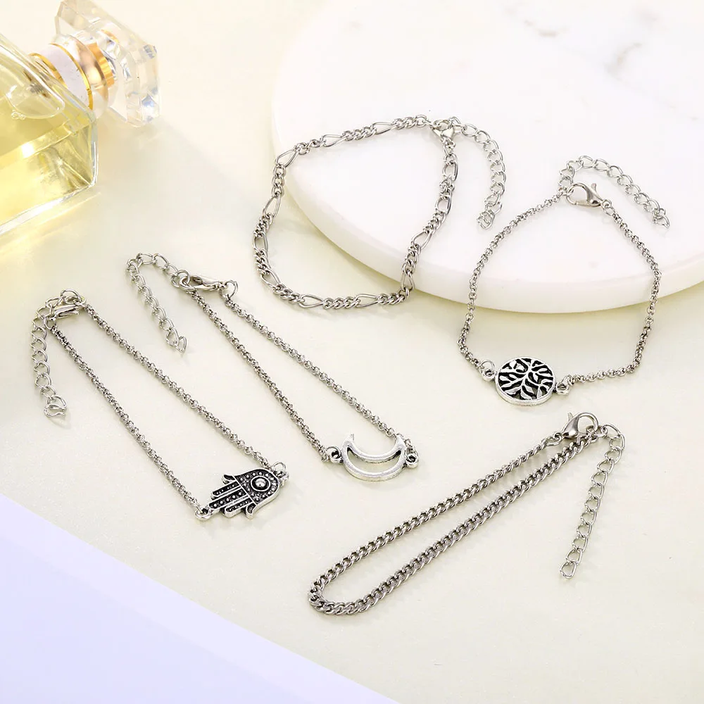 DAXI очаровательный винтажный металлический браслет в виде Луны дерева для женщин