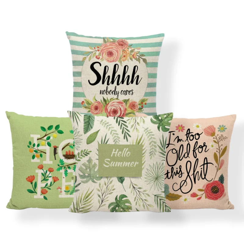 Здравствуйте летняя наволочка для подушки с банановым листом тропическими