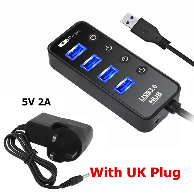 USB 3,0 концентратор Мульти USB разветвитель 7 USB3.0 порт с USB портом зарядки телефона для MacBook Air Pro PC Компьютерные аксессуары usb-хаб 3,0