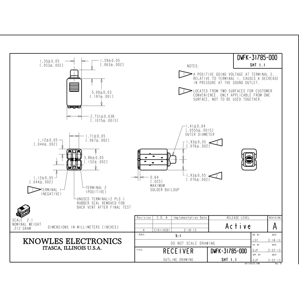 2 шт. DWFK-31785 Knowles BA драйвер IEM излучателю с уравновешенным якорем приемник Динамик |