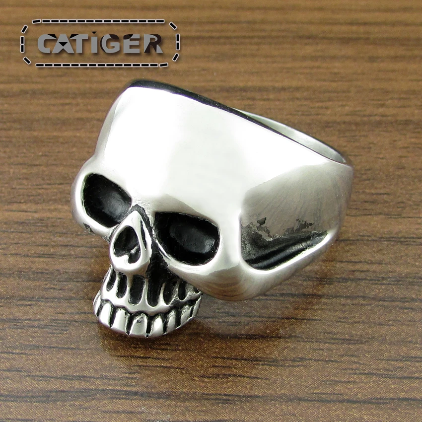 Бесплатная доставка кольца в виде черепа из нержавеющей стали 316L для мужчин