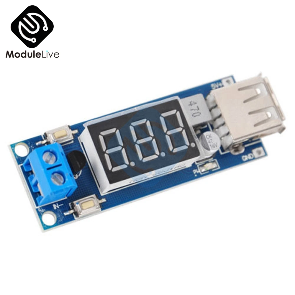 DC 4,5-40 В до 5 В 2A USB зарядное устройство DC-DC понижающий преобразователь вольтметр светодиодный модуль автоматическая калибровка Плата USB силовой светильник
