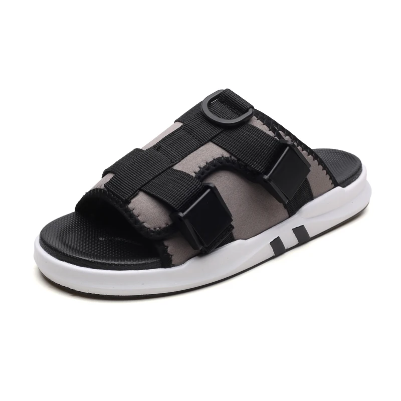 gray Crocse Crocks/мужские сандалии для бассейна; летняя Уличная обувь для пляжа; повседневная обувь без застежек; стильная дышащая обувь с одним словом - Цвет: gray