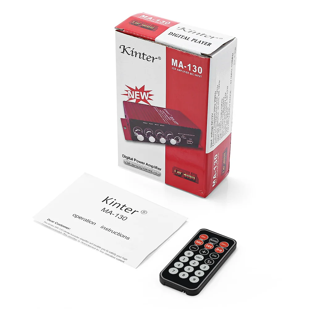 Kinter ма 130 2CH Bluetooth стерео аудио цифровой Мощность мини усилитель светодио дный