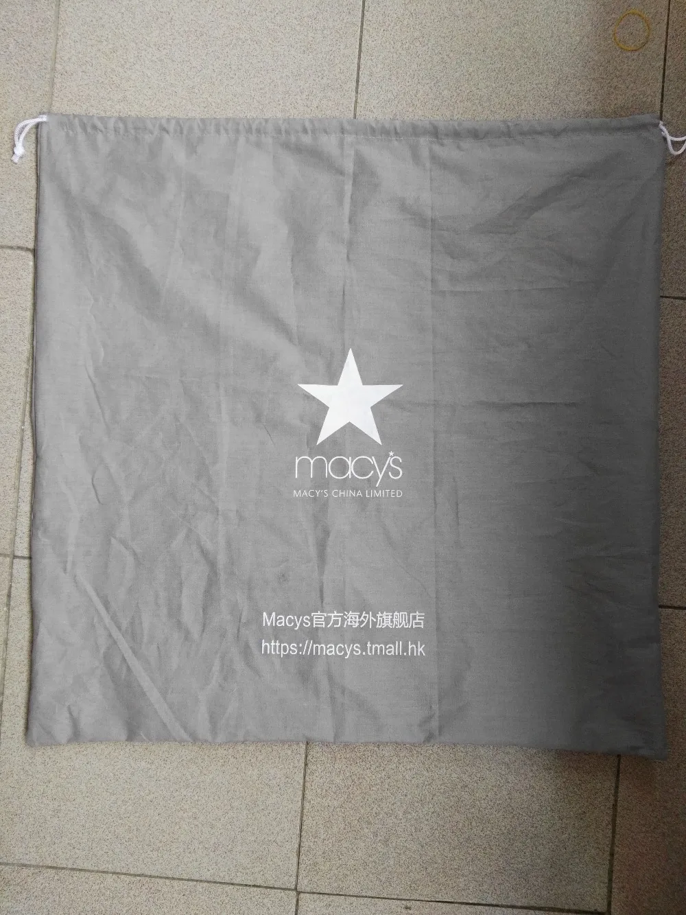 500 шт. серая хлопковая сумка на шнурке Подарочный мешок 24 &quot* 24&quot для пыли стирки