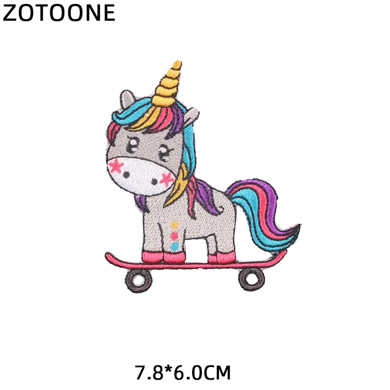 ZOTOONE гладить на нашивки в форме единорога для полосатая одежда с вышивкой сделай