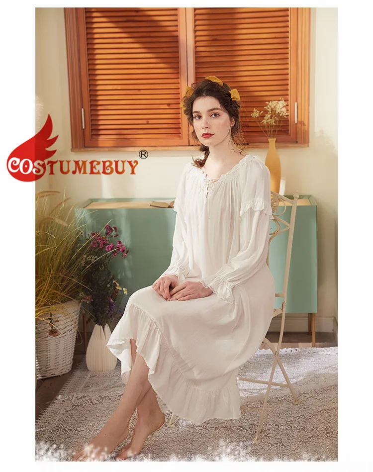 Женская винтажная ночная рубашка Costumebuy длинная Романтическая Ночная сорочка в