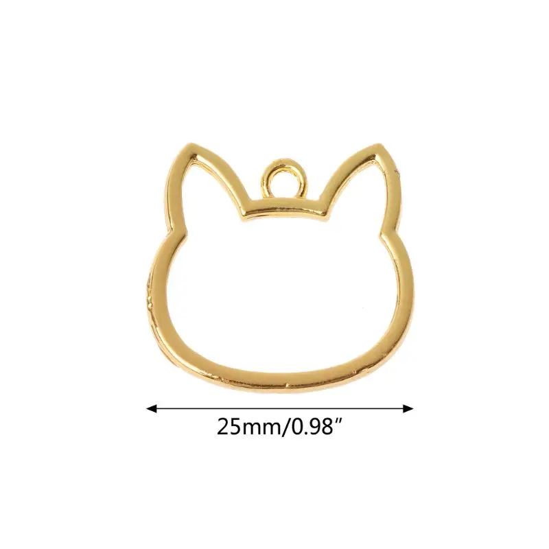 

5Pcs Cat Head DIY UV Frame Pendants Open Bezel Setting UV Resin Jewelry Making