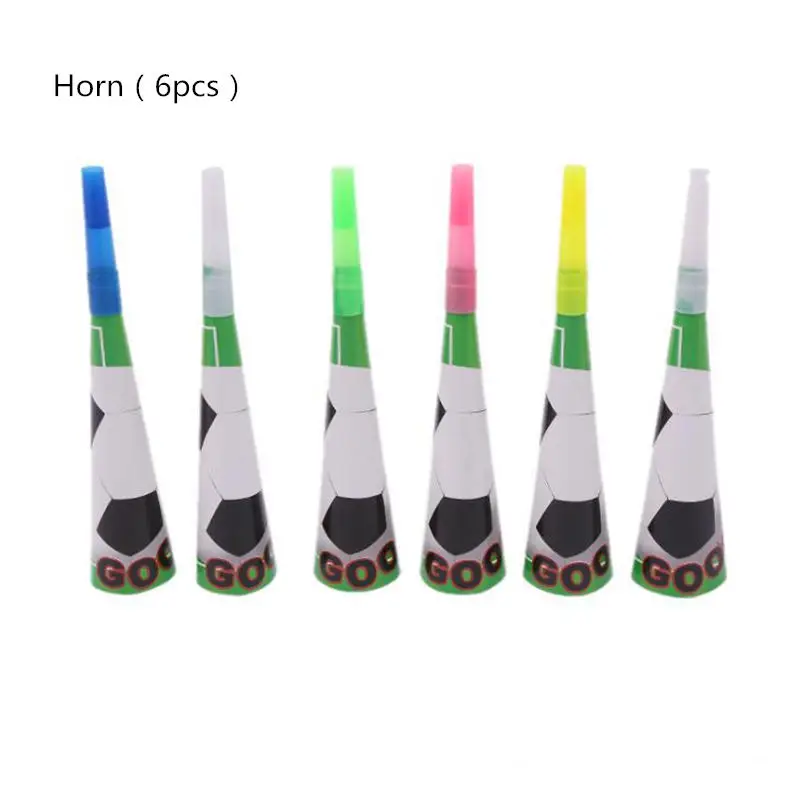 Horn 6pcs 10 шт 12 дюймов зеленый Футбол футбол тема вечерние Декор круглые шары черный, белый цвет воздушные шары для мальчиков для дня рождения, игрушки, принадлежности для вечеринок - Цвет: Horn 6pcs