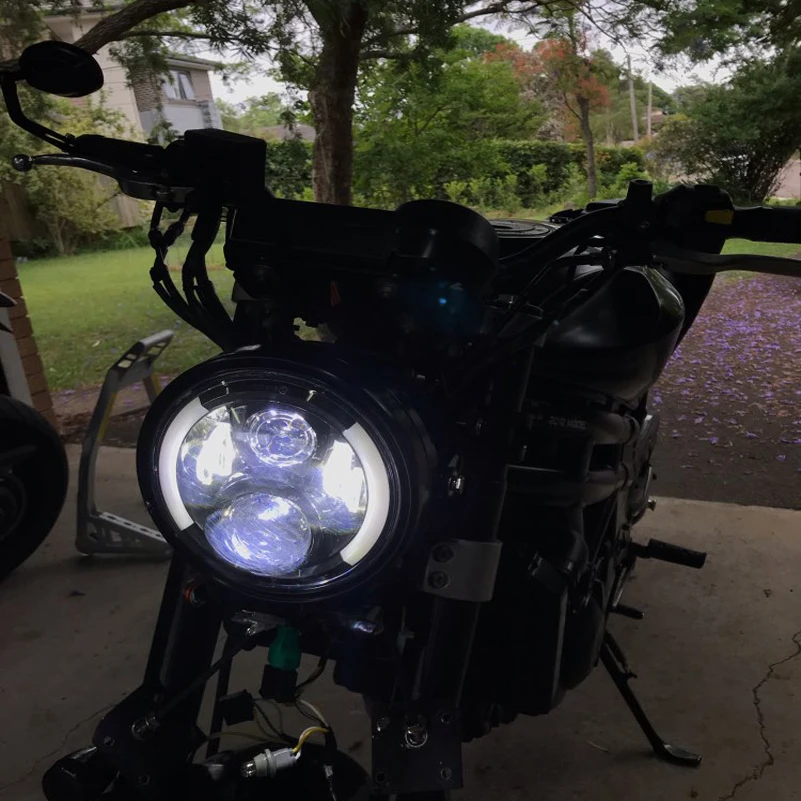 Мото Аксессуары 60 Вт светодиодные фары " ангельские глазки фары Hi/Low beam moto rcycle фары Mouting с 7-дюймовым корпусом ведро
