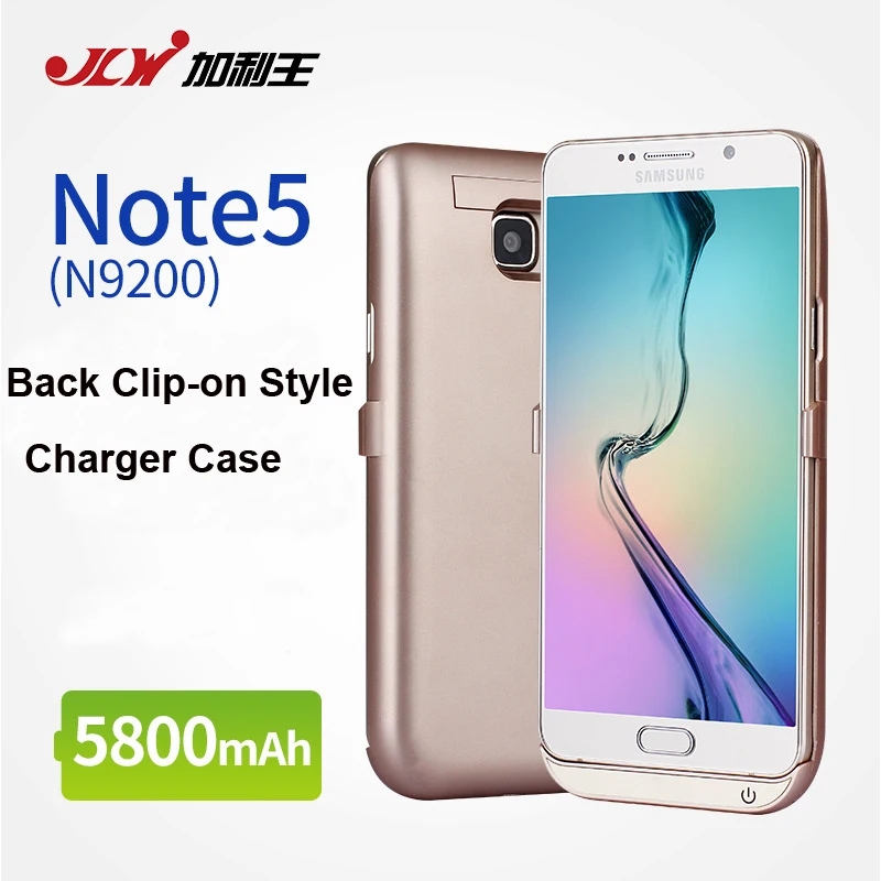 JLW 5800mAh батарея зарядное устройство Чехлы для Samsung Note 5 внешний задний клип