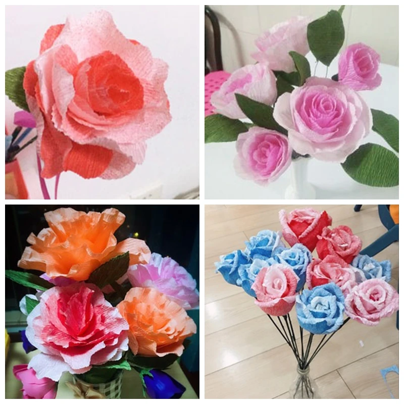 1 рулон DIY упаковка цветок крепированный Pape 250 см * 50 оберточная бумага волокна