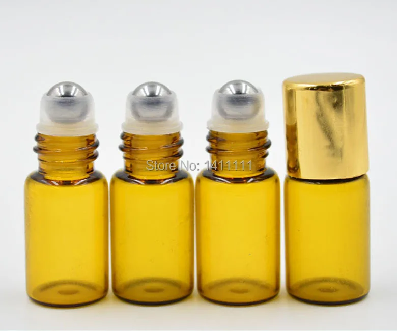 300 шт. 3 мл дневной коричневый мини рулон стеклянной бутылки с ароматом эфирного