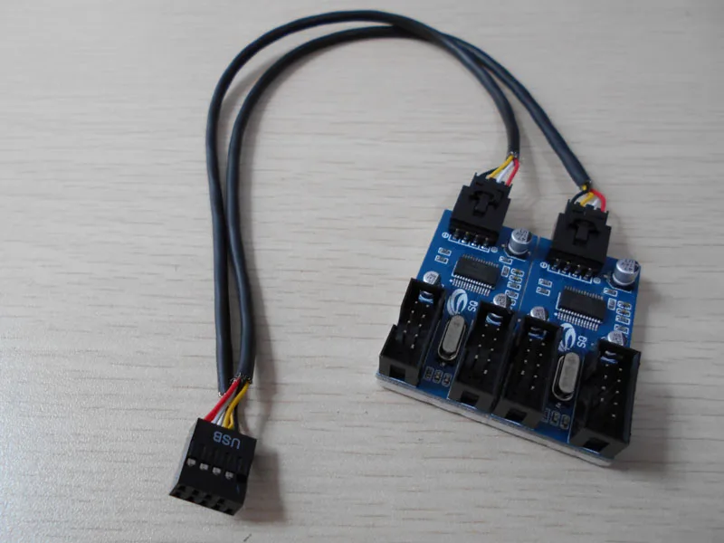 ПК корпус внутренний 9Pin USB 2 0 от 1 до 4 сплиттер PCB чипсет Расширенный расширитель |