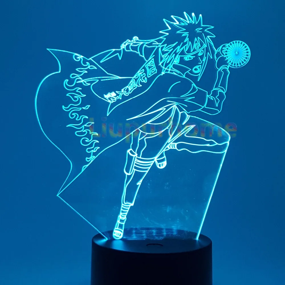 Наруто Minato 3D светодиодный меняющий цвет визуальная Иллюзия USB ночное освещение