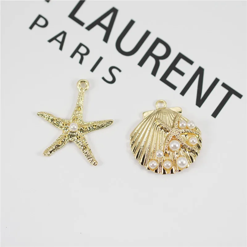 Подвеска ракушка и морская звезда из сплава золота аксессуары сделай сам для