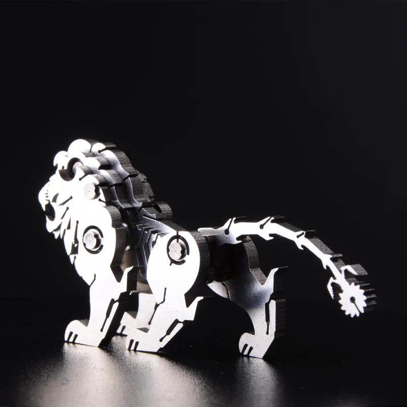 3D металлическая модель Съемная повезло God Beast Льва готовый продукт не сборки