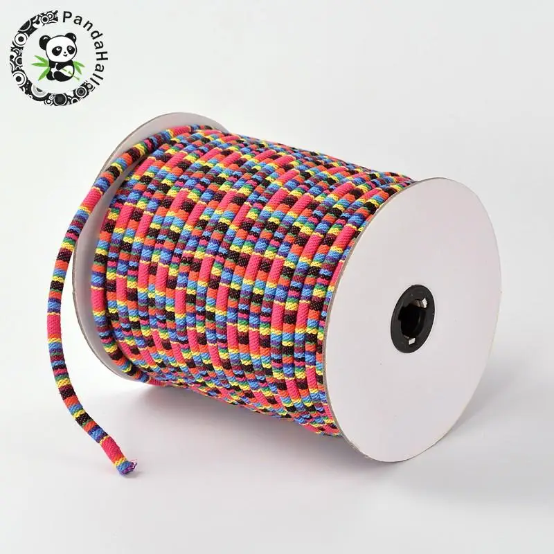 6 мм 50 ярдов веревка ткань этнические антикварные Красочные DIY украшения ювелирных изделий рулон Толстый круглый шнур проволока