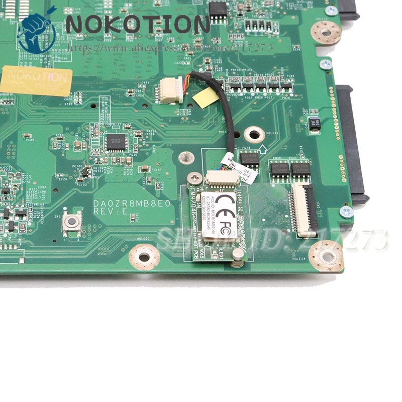 NOKOTION материнская плата для ноутбука acer ASPIRE 5553G материнская плата для ноутбука MBPV706001 MB. PV706.001 DA0ZR8MB8E0 HD5000 DDR3 Бесплатный процессор
