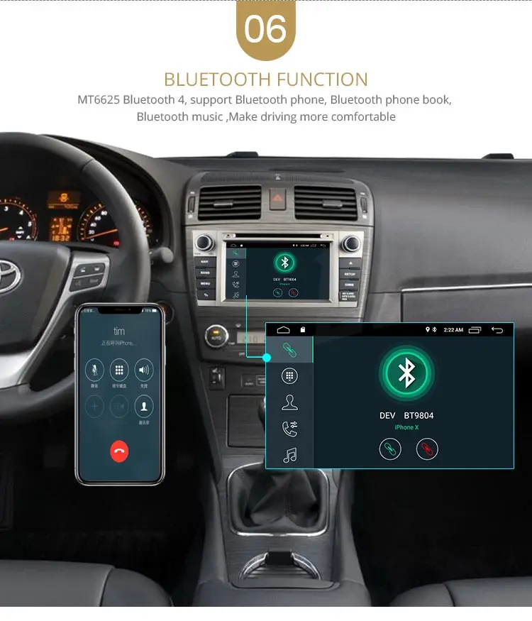 LJDA 2 Din Android 10,0 автомобильный dvd-плеер для Toyota Avensis T27 2009- Wifi gps Радио 2 Гб ram 16 Гб rom четырехъядерный Мультимедийный USB