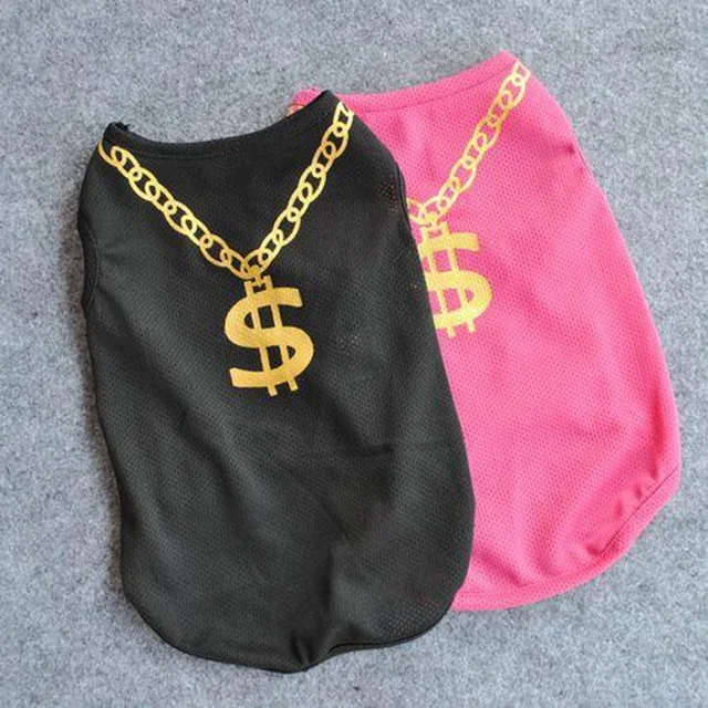 Летние сетчатые жилеты для собак в американском стиле на долларах США розовая