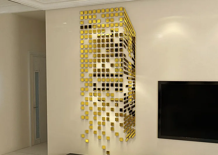 Мозаичное зеркало Сделай Сам акриловая 3D стереоскопическая Наклейка на стену Наклейка украшение для дома Наклейка на стену s украшение