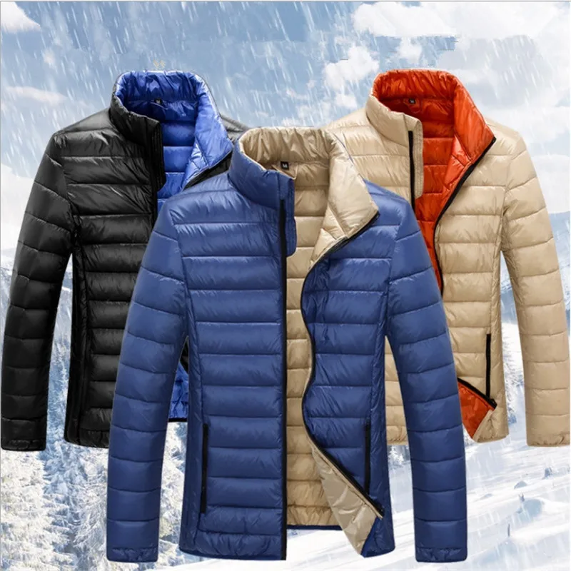 Мужской осенью и зимой пальто легкий Duck Solid стеганые куртки Для мужчин OvercoatsCasual