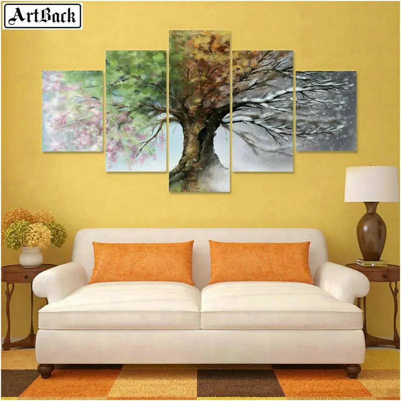 5 spell diamond painting tree full square drill diy 5d mosaic handmade art rhinestone stickers home decoration | Дом и сад