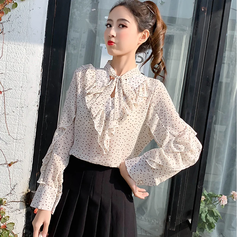 Blusas Mujer De Moda 2018 корейская модная одежда Femininas элегантная шифоновая блузка с