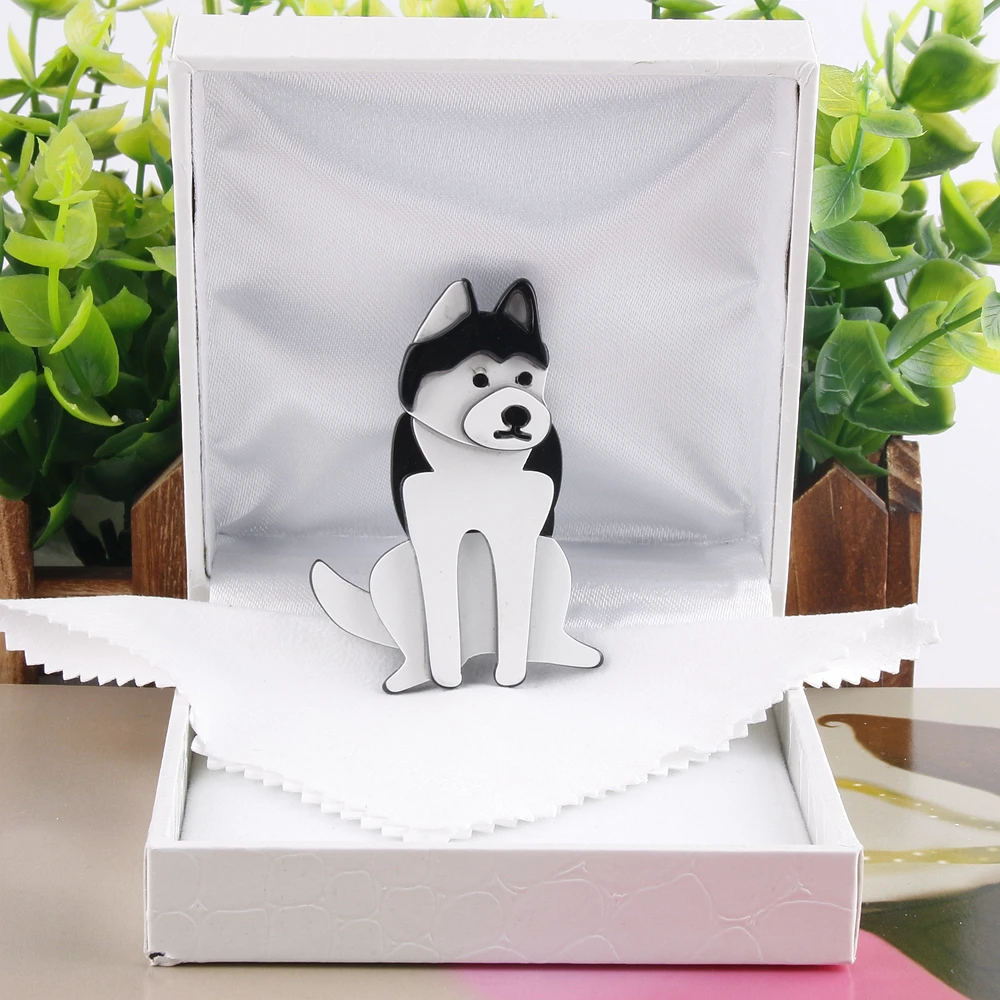 Брошь в виде собачьей бордюры Fant &amp Jack Siberian husky булавки милая шляпа собака