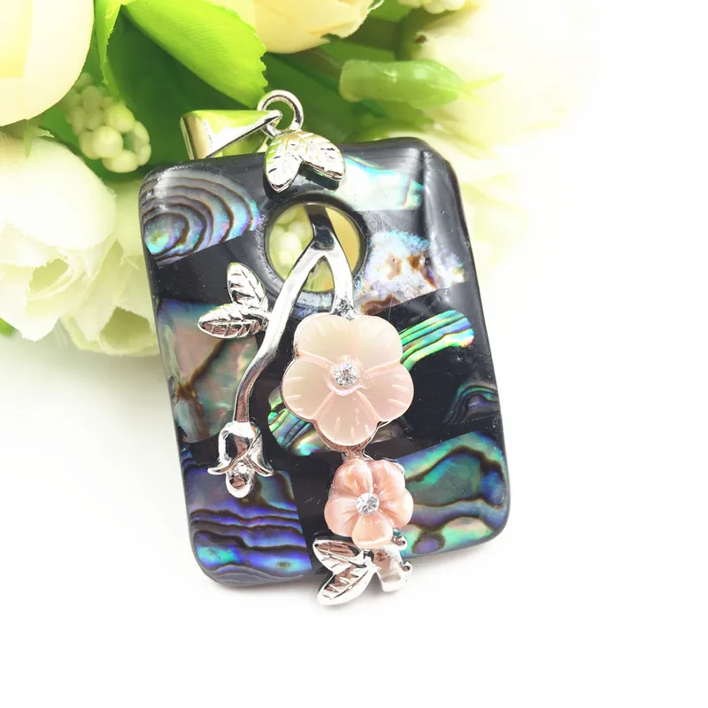 

Trendy Natural Colorful Abalone Shell Pendant for DIY Necklace 31x49mm Best Friends Jewelry Making Accessories Findings A124