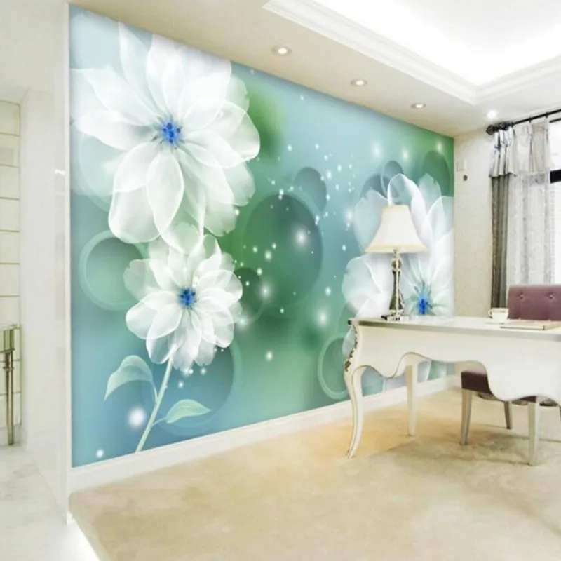 

Beibehang Custom wallpaper fantasy flowers 3D circle room living room TV backdrop photo wallpaper for walls 3d papel de parede