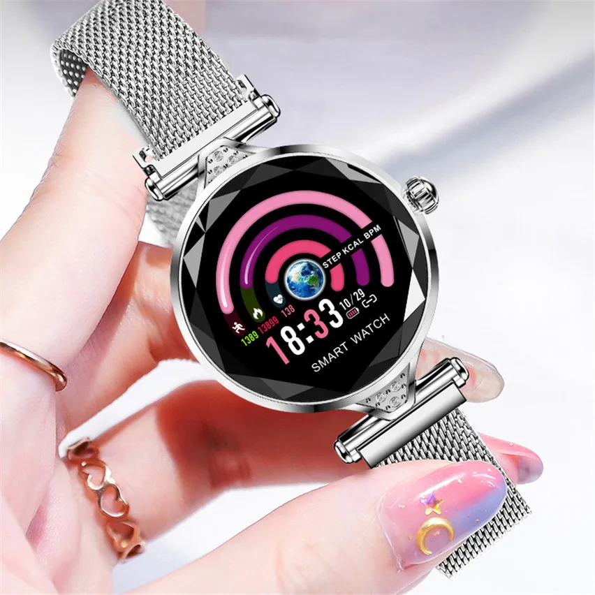 2019 новейший женский умный Браслет шаги Пульс пульса кровяного давления круглая