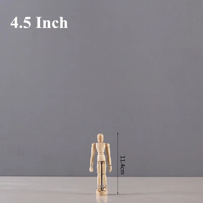 4.5 Inch Wood Man VILEAD 8 размер деревянный ручной деревянный человек Фигурки Вращающийся шарнир ручная модель манекен художник миниатюры деревянные украшения домашний декор - Цвет: 4.5 Inch Wood Man