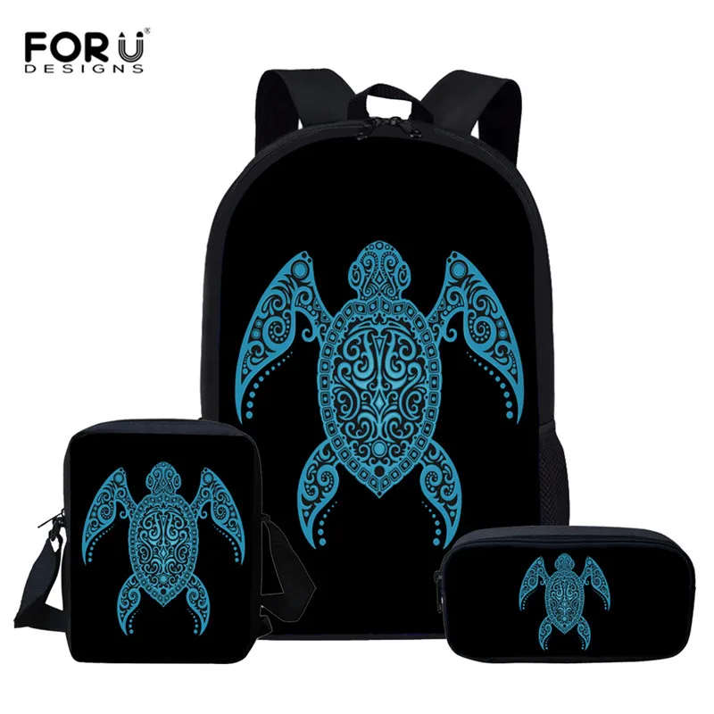 FORUDESIGNS/морская черепаха детские школьные рюкзаки для девочек подростков