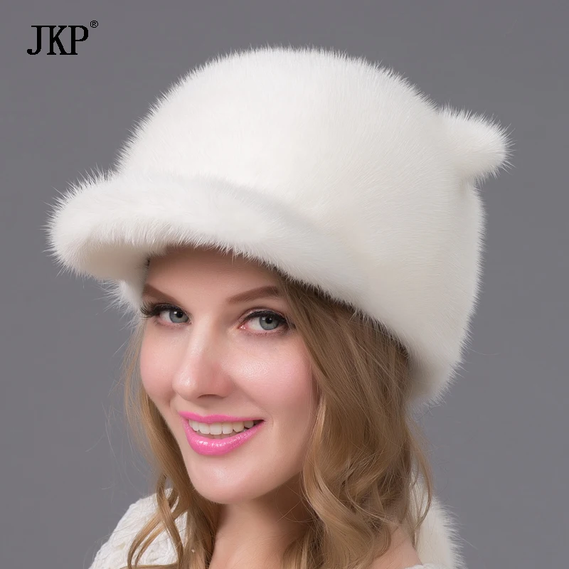 Шапка женская из натурального меха норки модная шапка в русском стиле элегантная