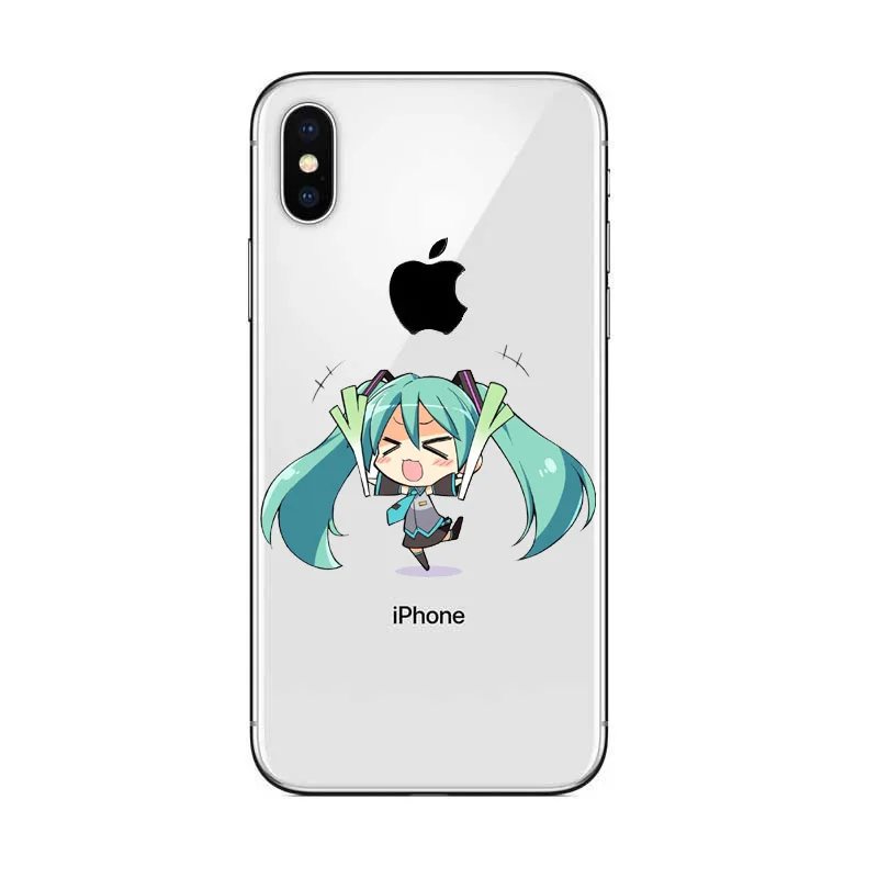 Anime Girl Hatsune Miku cell Phone Cover coque for iPhone Xr 8 7 6 5 5s SE 6S Plus XR XS MAX Soft silicone |