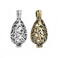 1pc 1525mm teardrop heart hollow lockets diffuser pendants for diy essential oil necklace