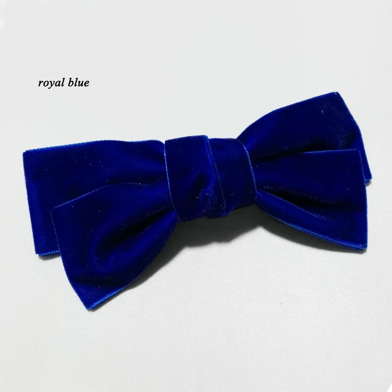 royal blue Модные 5 дюймов ручной работы бархатные бант для волос для девочек-подростков, одежда для заколка для волос для девочек аксессуары для волос Элегантные Заколки для волос заколки для волос Для женщин - Цвет: royal blue