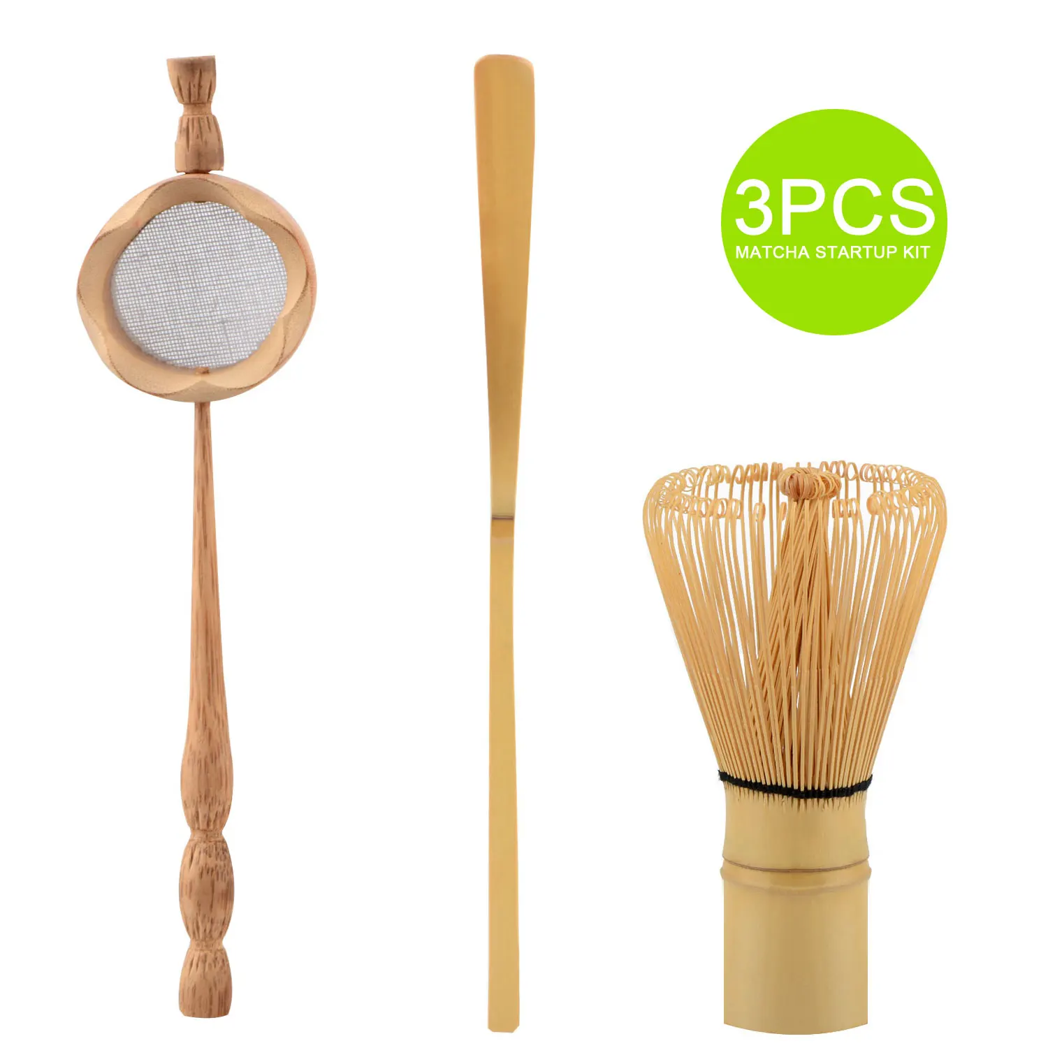 3pcs Natural Bamboo Tea Strainer Matcha Whisk Brush Green Tea Powder Whisk Scoop Set Japanese Teaware Ceremony